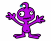 Purple Cartoon Alien Invader Clip Art
